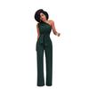 Women's One Shoulder Sleeveless Jumpsuit Slim Fit High Waist Streetwear Flared Pant Jumpsuit