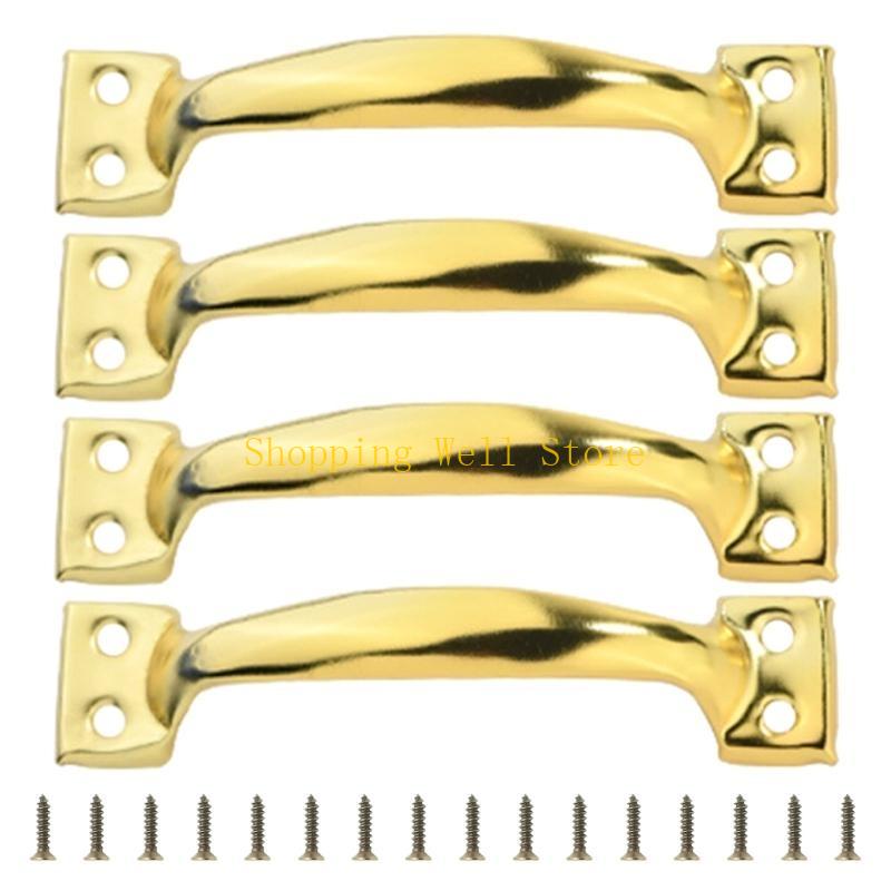 KX4B Set Of 4 Drawer Pulls for Kitchen Or Garage Cabinets Iron Barn Door Knob Handles