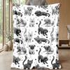 Puppy and Kitten Parade 1 Theme Blanket Lightweight Warm Flannel Blanket Decorative Throw Blanket for Home Decoration