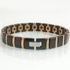 Rose Gold Color Steel White/Black Ceramic Chain Link Bracelet for Men Women Bio Germanium Magnetic Wristband Femme Jewelry