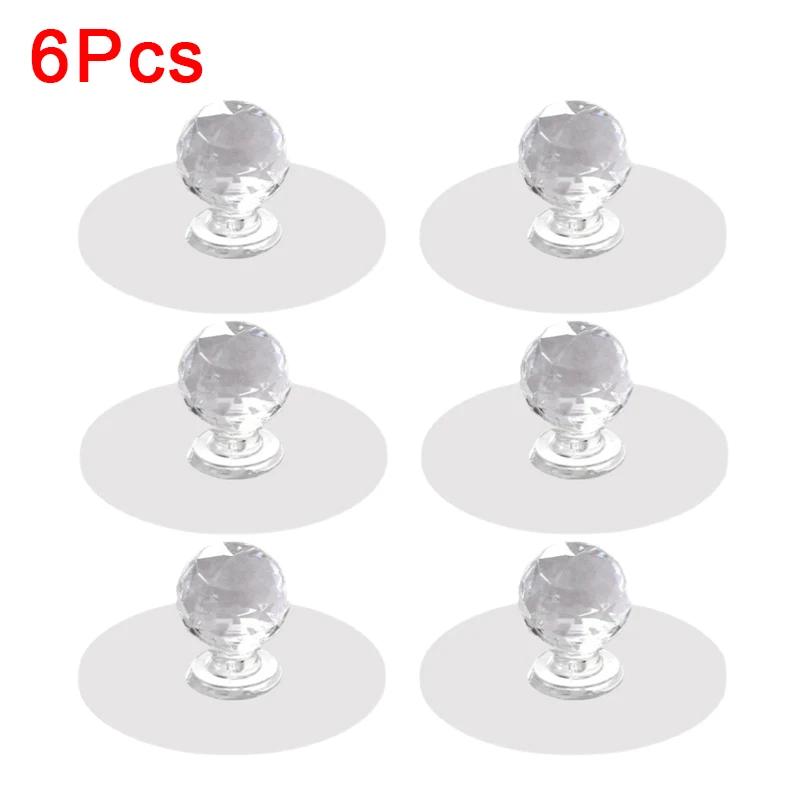 10/1Pcs Punch-free Crystal Drawer Handle Diamond Shape Self-Adhesive Acrylic Knobs Cabinet Wardrobe Furniture Pull Handle Hanger