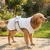 Coral Fleece Pet Bathrobe Towel Tie Up Style Absorbent Dog Bath Towel Comfortable Hooded Pet Clean Washcloth