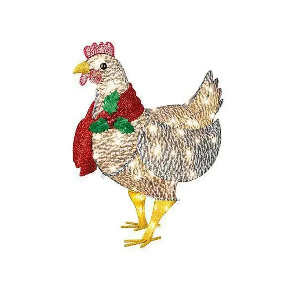 Courtyard Christmas Led Night Lights Outside Garden Decoration Ornaments Chicken Hen Glowing Pastoral Chickens Lamps