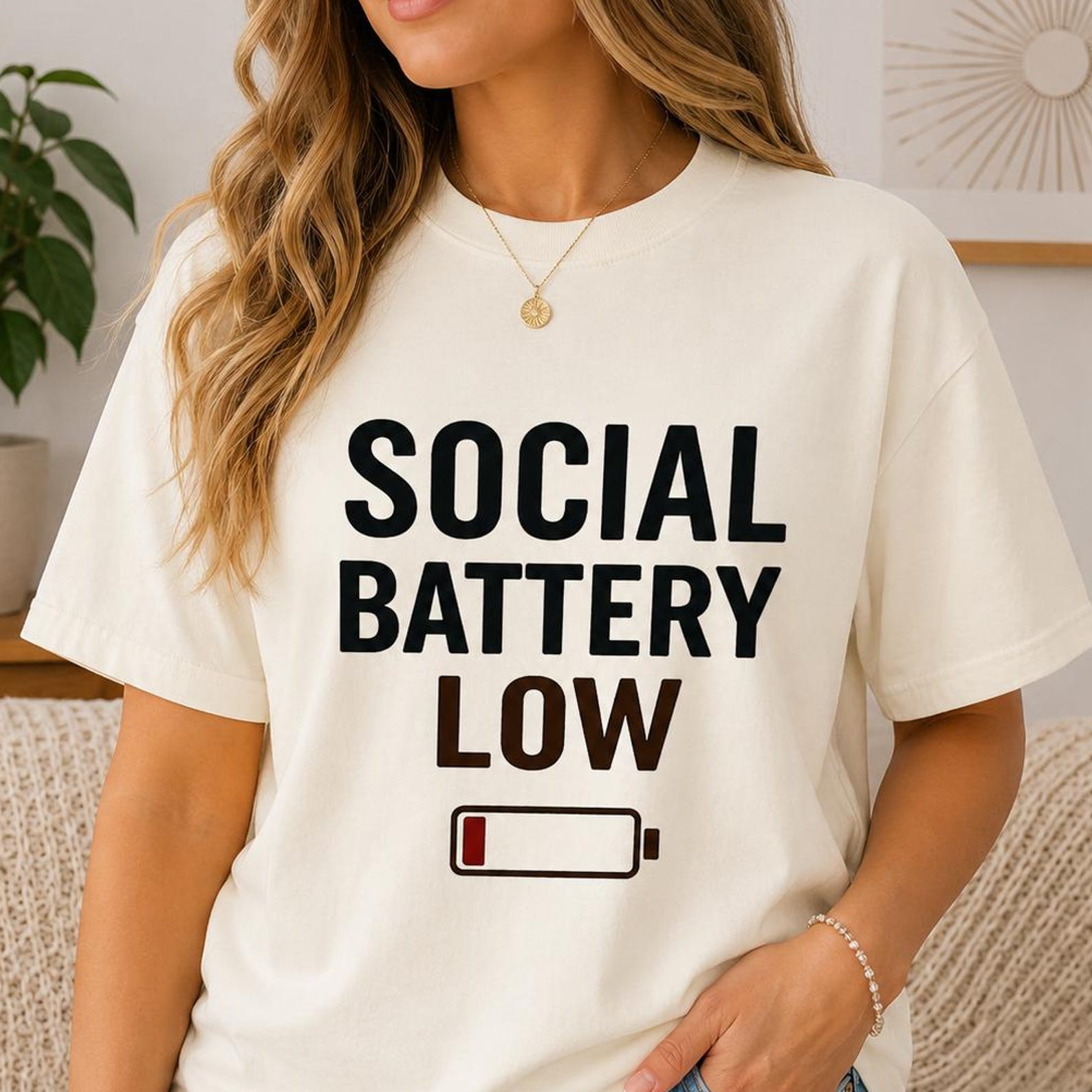 Social Battery Low Shirt | Funny Introvert Tee | Mental Health Humor Shirt | Comfort Colors Aesthetic Tee | Social Anxiety Shirt L