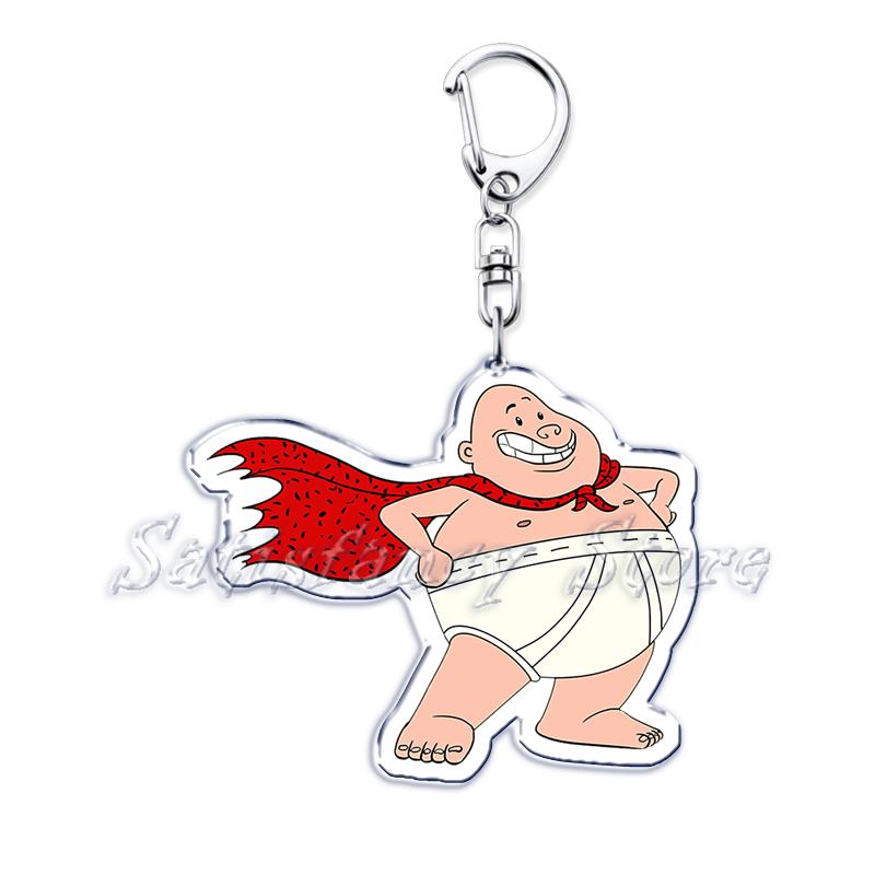 Schattige Captain Underpants Sleutelhangers Ring voor Accessoires Tas Hond Man Professor George Harold Hanger Sleutelhanger Sieraden Fans Cadeaus beige