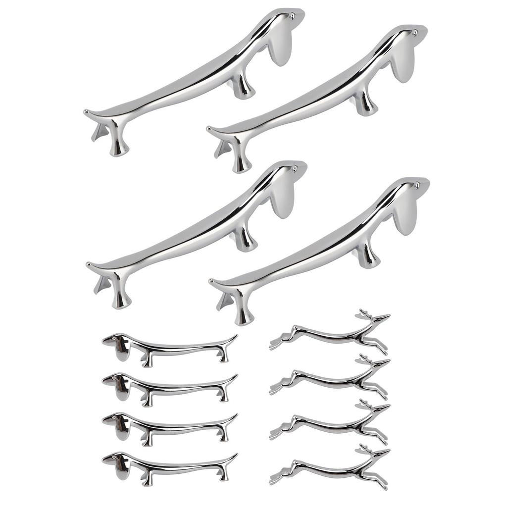 4PCS Cutlery Rest Silver Chopstick Stand Electroplated Polished Zinc Alloy Animal Shape Versatile Ho