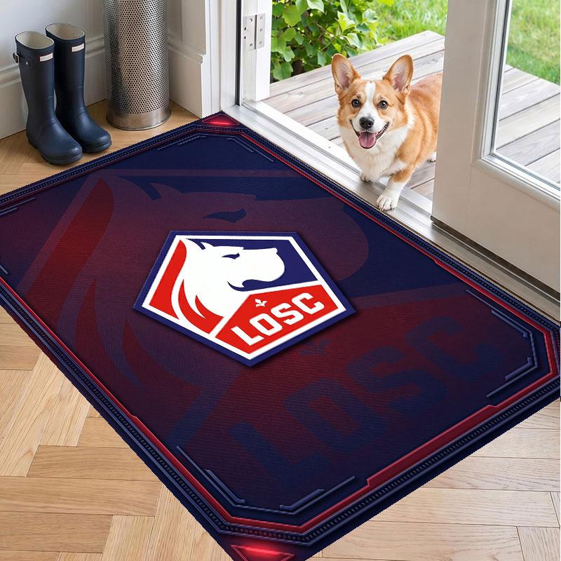 Soft Floor Carpet LOSC Lille FC Pattern Area Rug Decorative Mat For Home Room Decoration