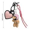 Heart Keying Creative Car Key Chain Lovely Bear Keychain Bag Charm Phone Keychain Woven Rope Pendant Bag Decorations