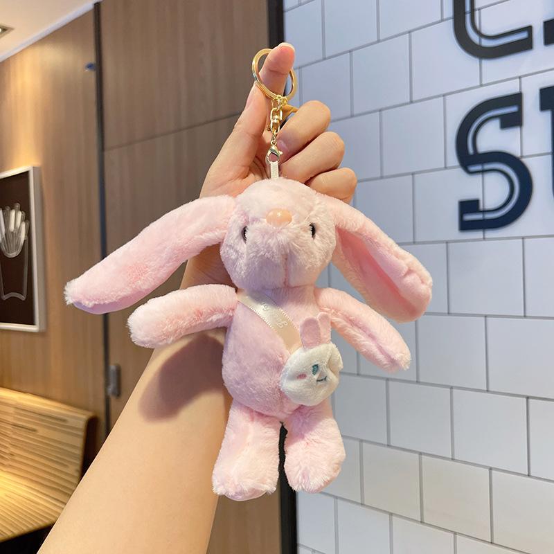 15cm Rabbit Keychain Pendant Doll Plush Toy  Mini Couple Backpack Pendant Doll Keychain