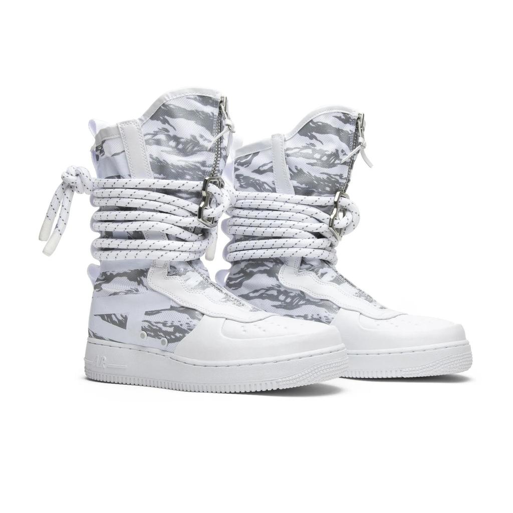 Nike SF Air Force 1 High 'Winter Camo' (Unisex) White / Reflective Silver Skate Shoes AA1130 100