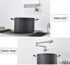 Solid Stainless Steel Wall-Mounted Kitchen Sink Faucet Dual Handle Pot Filler Single Hole Ceramic Valve Core for Hotels