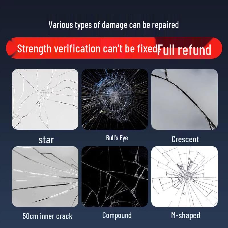 Glass Liquid Repair Glue for Windshield, Window, Mirror & Fish Tank Cracks