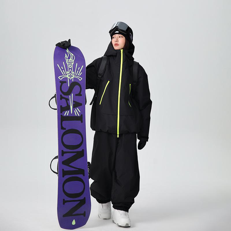 Men's and Women's Ski Suit Outdoor Winter Warm Snowboard Suit Waterproof Windproof Skiing Jacket and Pants Set Oversize Breathable Insulated Snow Suit