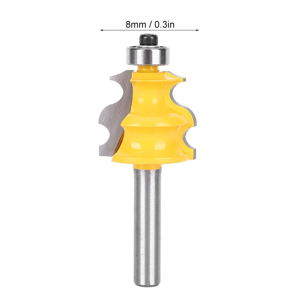 Milling Cutter Router Bit Woodworking Tool Hardware Accessory Round Handle Steel 8mm