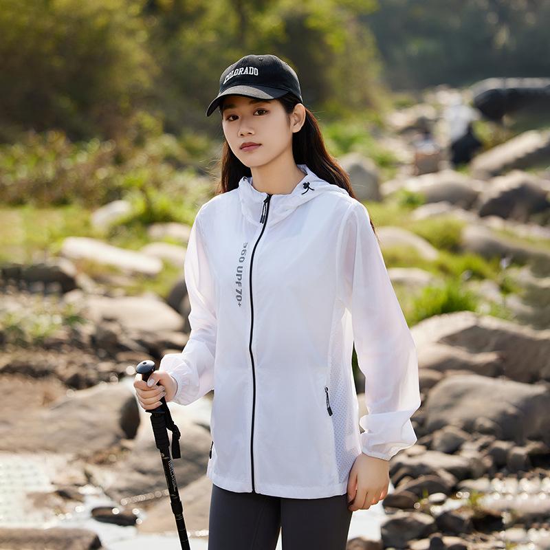 1011 Sunscreen Clothing UPF10 + Summer Ice Silk Breathable Fishing Clothing Men's and Women's UV Protection Skin Clothing Hooded Jacket
