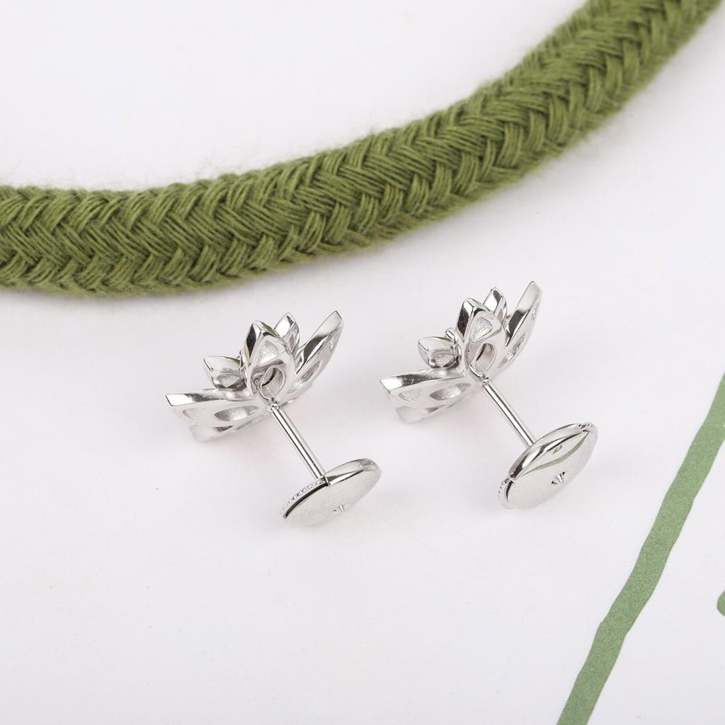 New Trend Brand Vintage Earrings Gift For Anniversary Europe Luxury Earrings For Women 925 Sliver Flowers Stud Earrings
