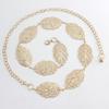 Women Metal Waist Chain Fashion All-match Leaf Hollow Waist Chain Decoration Belt Apparel Accessories