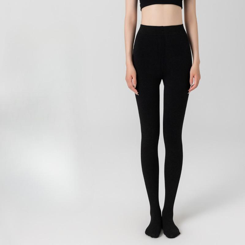 Women's Solid Color Shaping Leg Beauty Leggings Autumn Winter Inner & Outer Wear Warm Cotton Footed Pantyhose