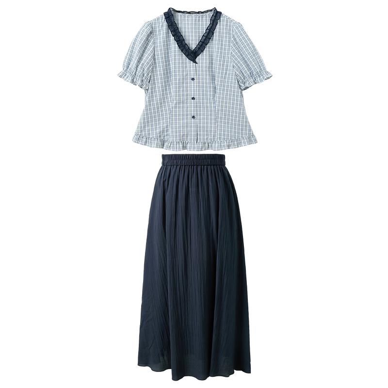 Sancai Plus Size Summer Cardigan & Skirt Set XL