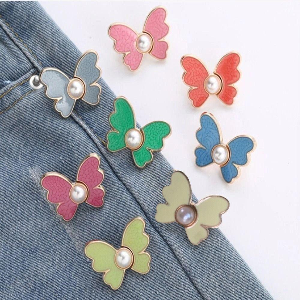 Zinc Zinc Alloy Snap Fastener Pants Pin Butterfly Clothing Accessories Cute Jean Button Waist Buckle  Skirts