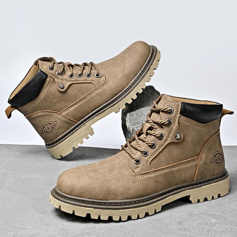Fashion Men's Comfortable and Lightweight Work Boots, Anti Slip High Top Fashion and Ankle Short Boots, Casual Lace Up Combat Boots 2025