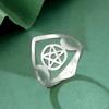 Dawapara Triple Moon Goddess Ring Ancient Greek Mythology Wicca Pentagram Ring Protection Amulet Stainless Steel Jewelry