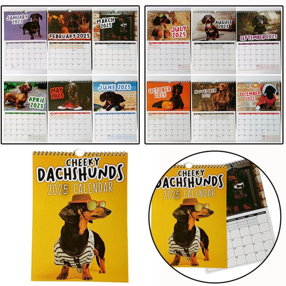 

Daily Weekly Monthly Planner Wall Calendar Cheeky Dachshunds Desktop Calendar Office Cheeky Dachshunds