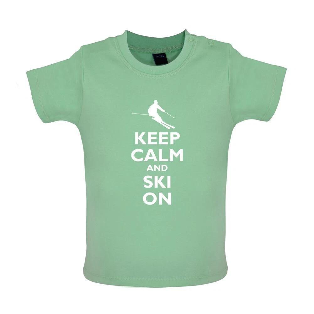 Keep Calm and Ski On - Baby / Bodysuit - Skier Ski Snow Skier 120