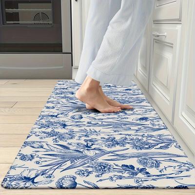 1 pz tappeti da cucina anti-fatica, tappetino da cucina imbottito spesso antiscivolo impermeabile con stampa floreale di lusso, tappetino da cucina resistente e confortevole per la cucina