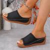 New Large Size Round Toe Retro Solid Slippers Cutout Women's Shoes