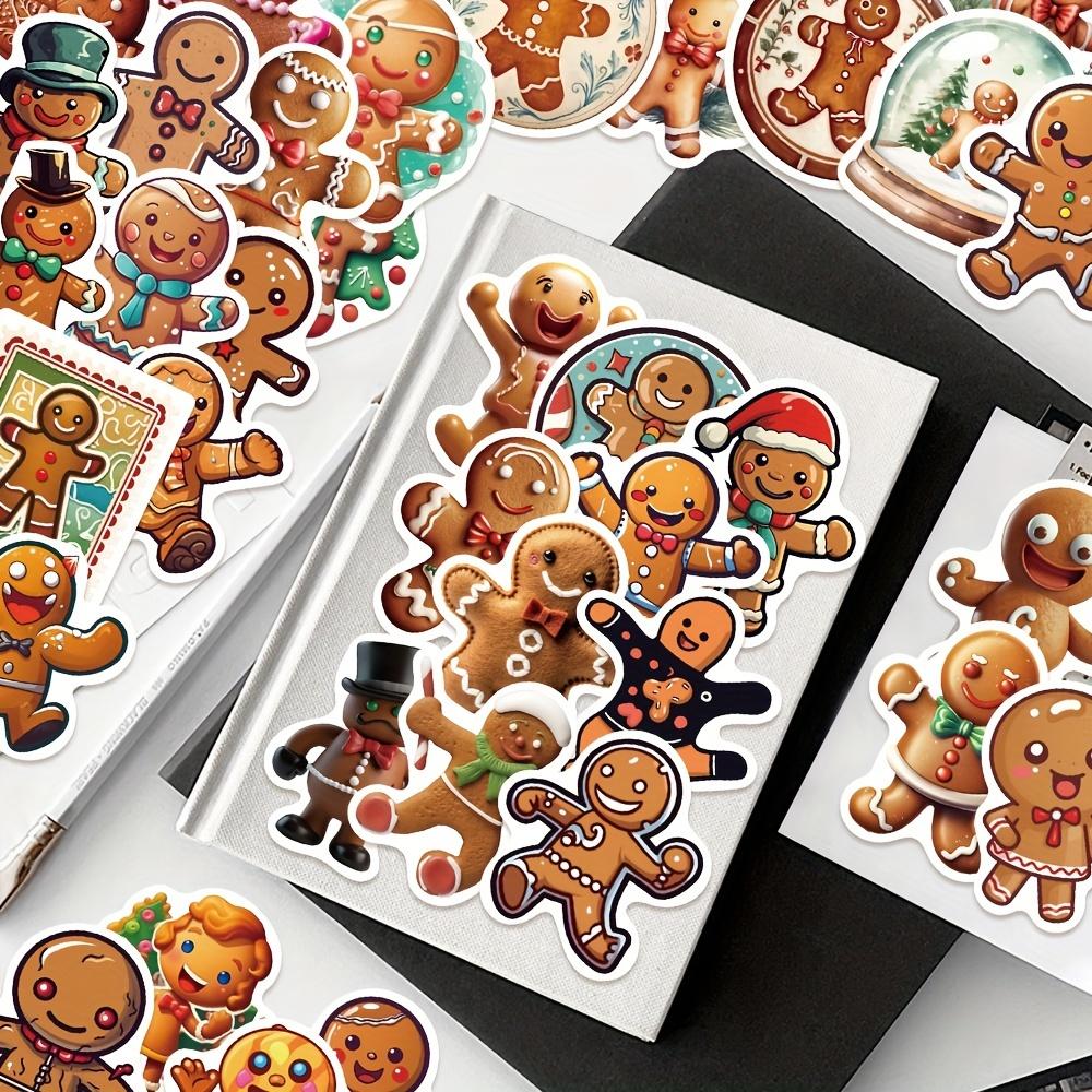 50PCS Kawaii Christmas Dessert Gingerbread House Stickers for Scrapbooking Skateboard Phone Case Children's Gift Toy