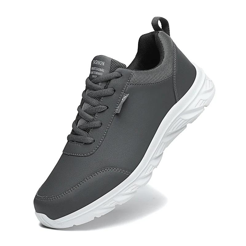 Leather Shoes Men Sneakers New Waterproof Casual Shoes for Men Comfortable Lightweight Non-slip Walking Sneakers Men Shoes