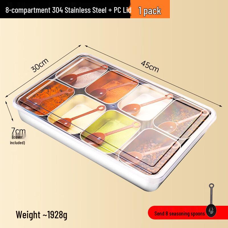 Yicang 8-Compartment Condiment Organizer Set