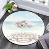 Custom Name,Beach Animals pattern round rug,Carpet Rug for Living Room Bedroom Playroom ,Non-slip Floor Mat,Holiday Gifts and Birthday Gifts.