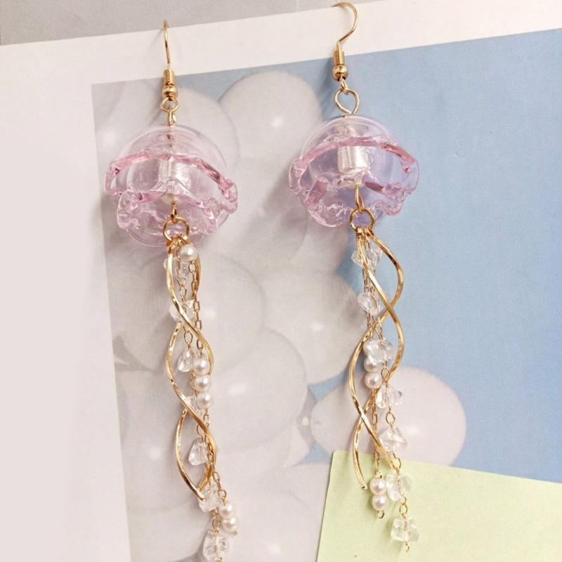 Jellyfish Shape Tassels Earrings Stylish Pendant Earrings Fashion Drop Earrings Fashionable Ear Jewelry for Woman Girls