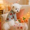 Red Heart Dog Shirt Love Pullover Valentine's Day Heart Prints Pet Turtleneck Cute Pet Clothes Festive