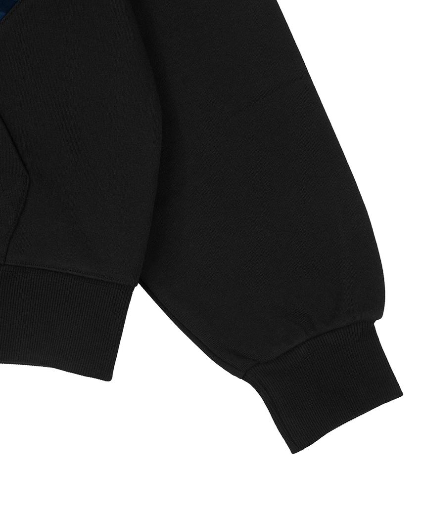 Gakkai Unions Four-Star Stripe Color Block Zip-Up Hoodie Black