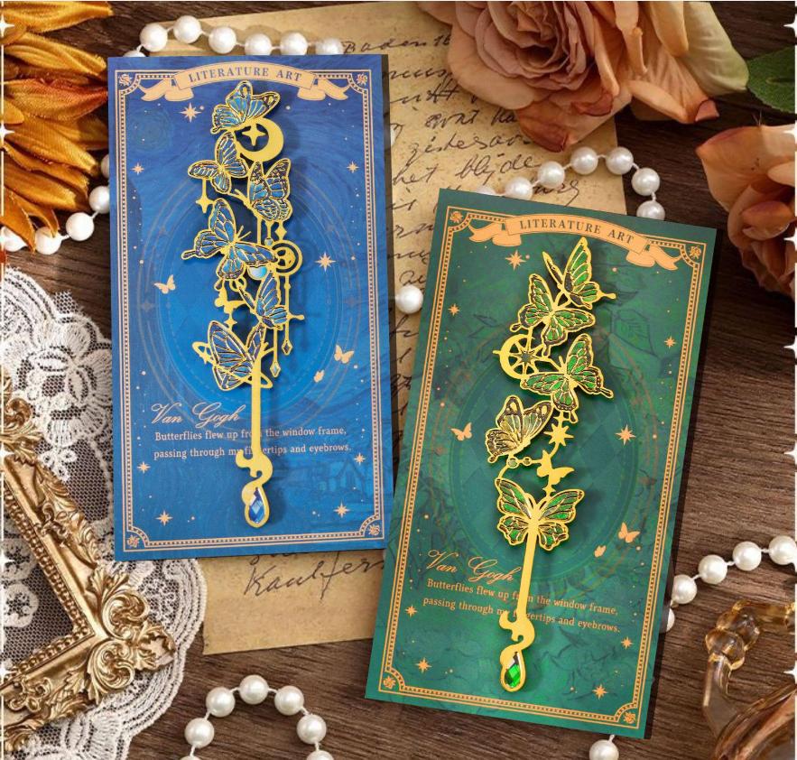 Colorful Design Butterfly Metal Bookmark Retro Style Exquisite Craftsmanship Hollow Bookmark Butterfly Shape Bookmark Pendant
