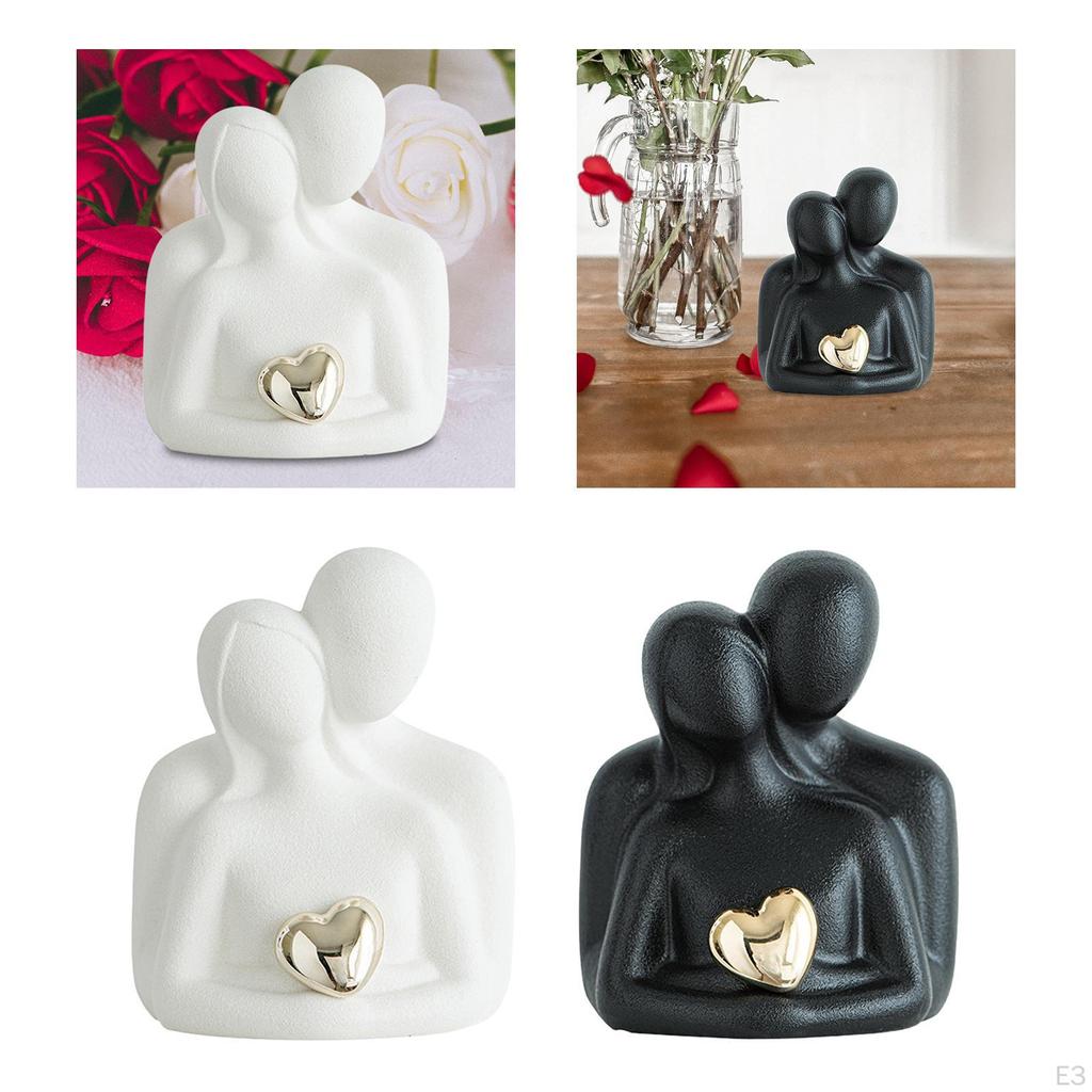 Couple Statue Abstract Sculpture Lover Figurine Desktop Ornament for Office Fireplace