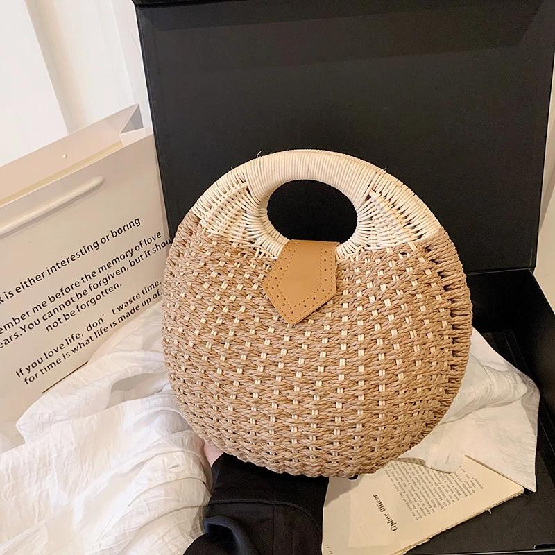 Gestrickte Henkeltasche National Shell Henkeltaschen Neuheit Süße Persönlichkeit Trendig Grasweben Prägnant und leicht Lässig Modisch