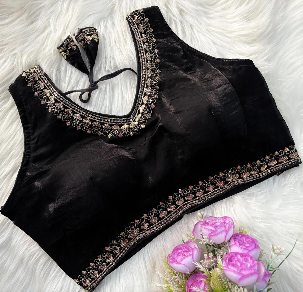 Blusa sin mangas de mezcla de seda para mujer Ropa de fiesta india Diseñador Étnico Choli