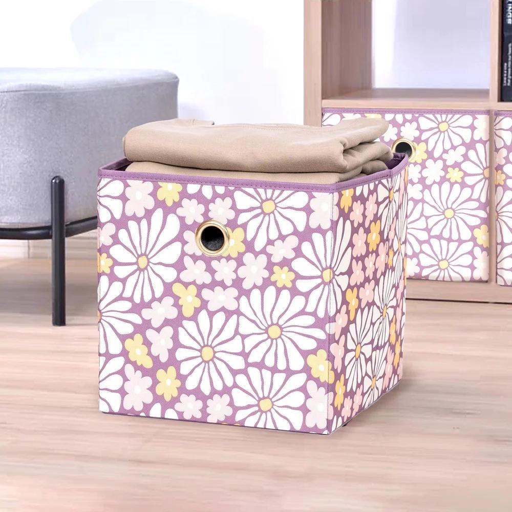 Collapsible Fabric Storage Bins 4 Pack Square Bins Home Organization Durable Polyester Ideal Closet Bedroom Living Room Toy