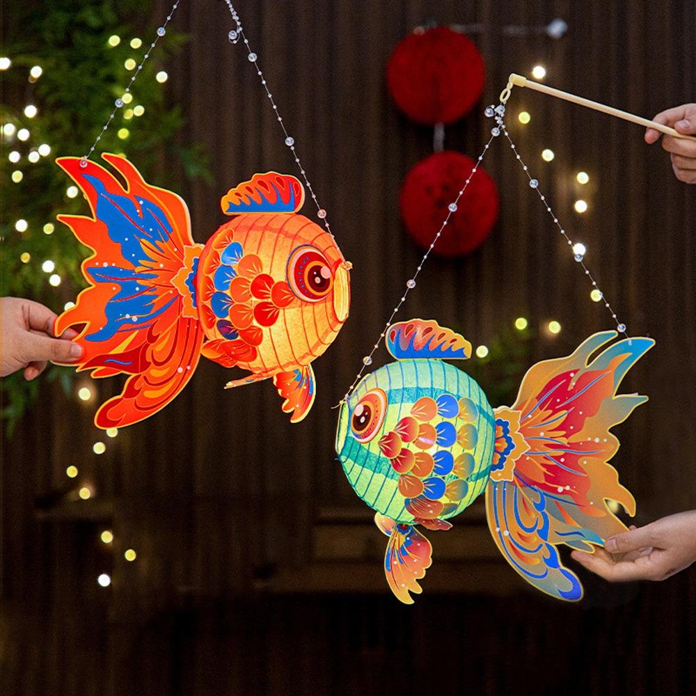 Fish-Shaped Mid-Autumn Festival Fish Lantern Chinese Glowing Handheld Lantern  Hanfu Accessories