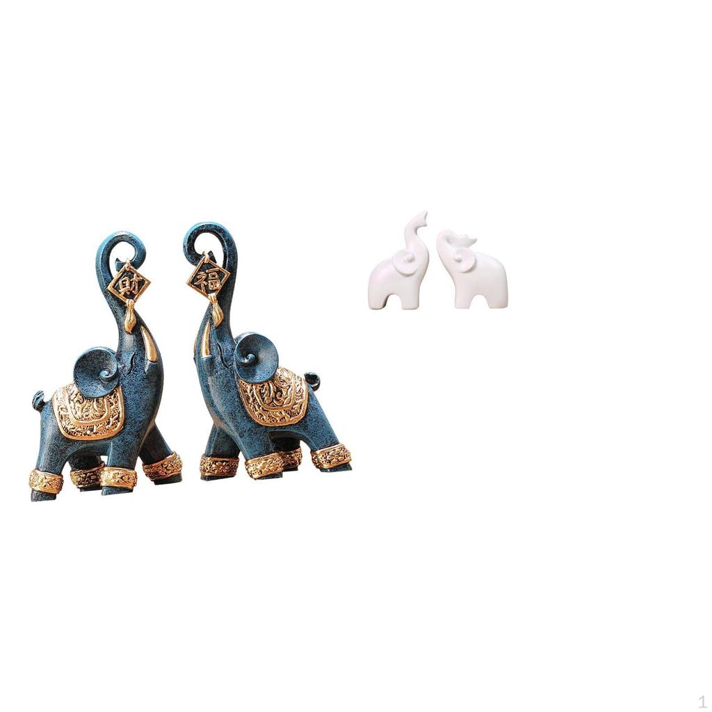 Modern Resin Elephant Figurine Sculpture Ornament Art Craft Collectible Unique Tabletop Decoration