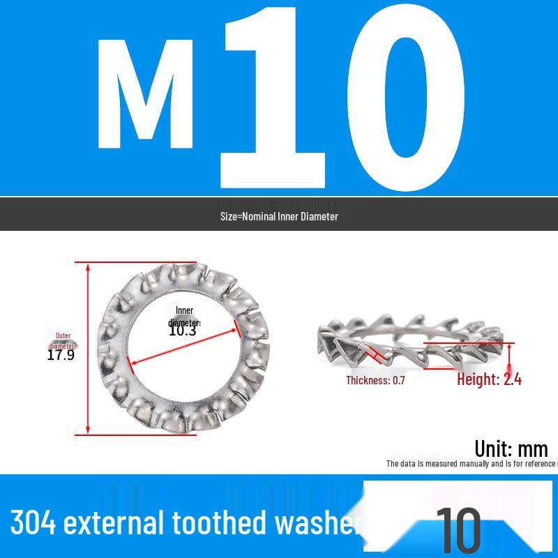 Iron Serrated Locking Washer Set with Anti-Loosening Shims