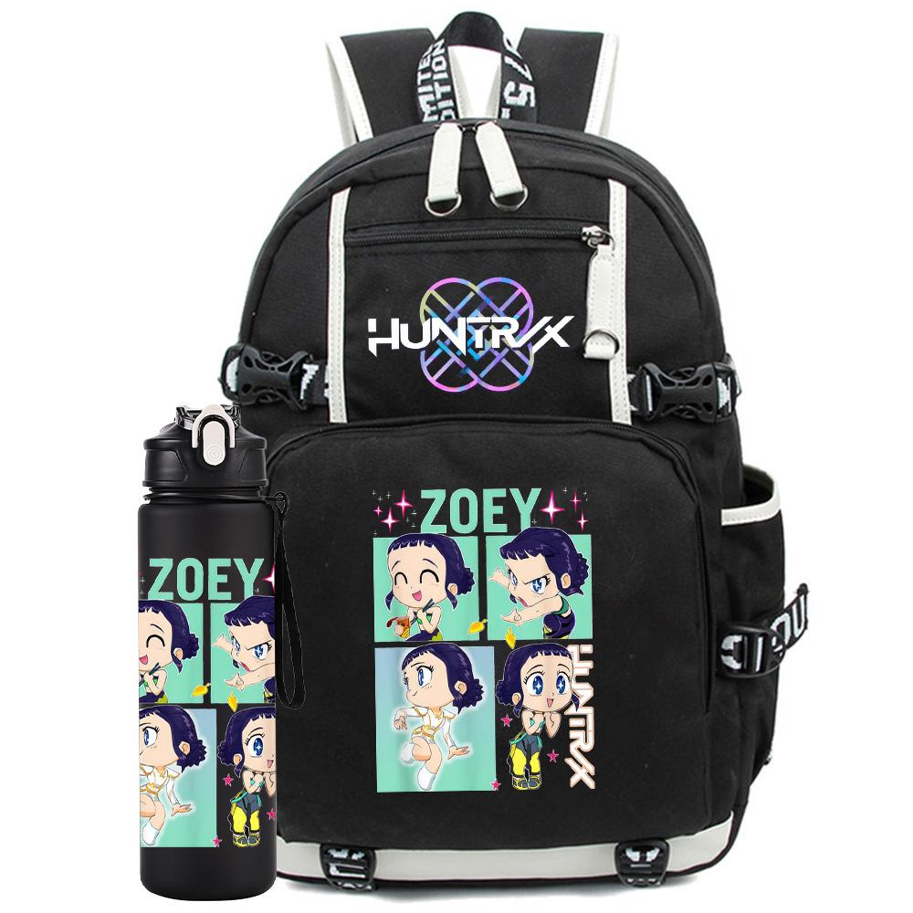 

2Pcs/set K-Pop Printed Backpack with 750Ml Water Bottler for Teenager Student Girl Boy Bookbag Kid Gift Large Capacity Travel Bag Mochila
