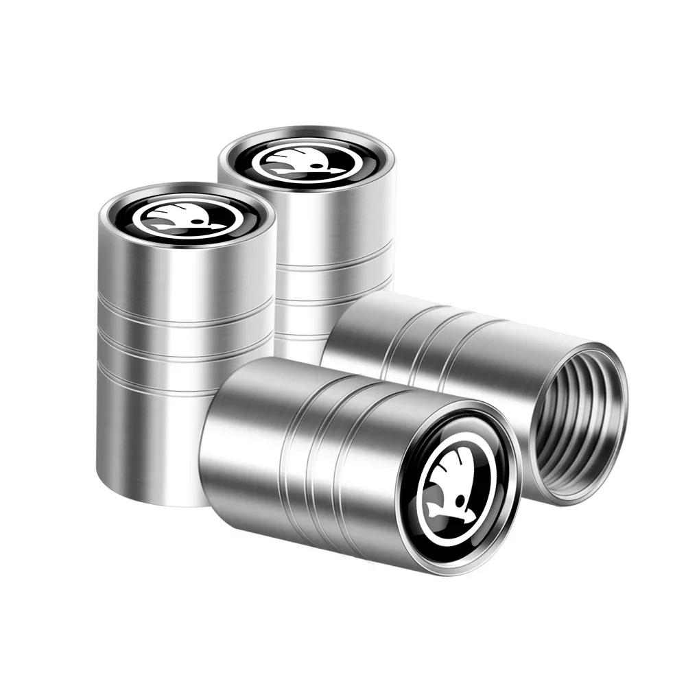 New 3D Metal Car Dustproof Caps Tire Wheel Stem Valve Caps For Skoda Octavia A5 A7 Rapid Fabia Superb Kodiaq Scala MK2 MK3 Karoq