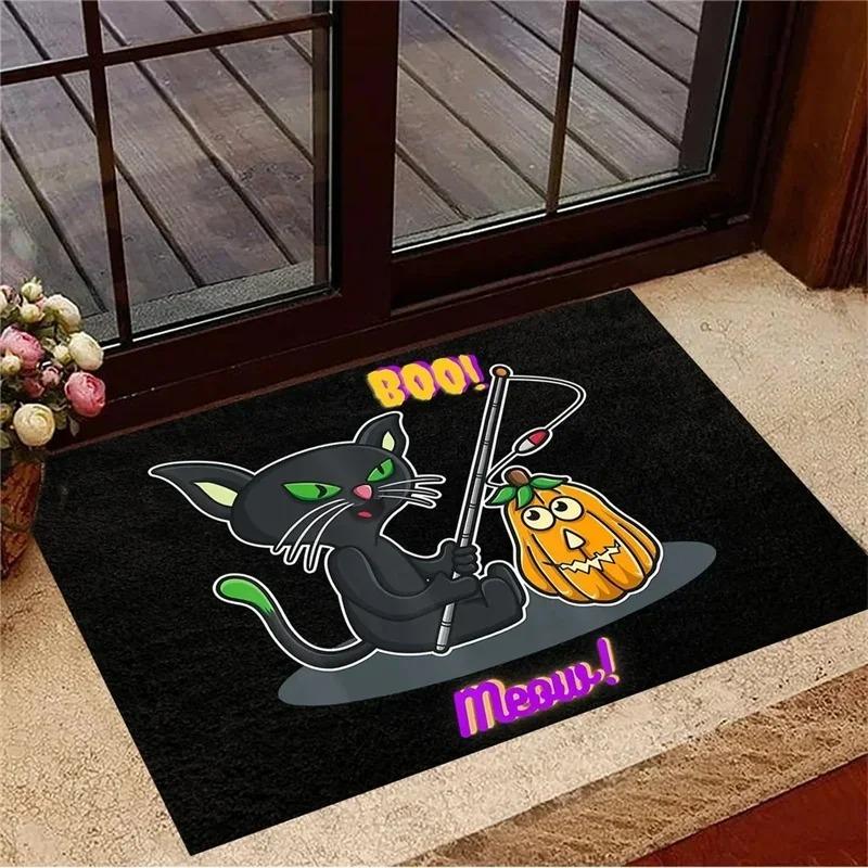 Funny Cat Door Mat with Humorous Quotes and Unique Designs Decorative Floor Protector for Home Entrance and Living Room