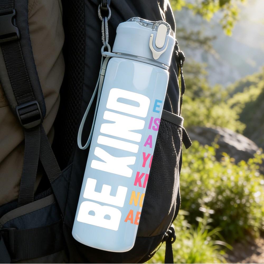 1PC Everyone Is A Little Weird Quote Print 750ml Color Plastic Sports Water Bottle Leakproof Flip Straw Lid Suitable for Sports Office Home Use