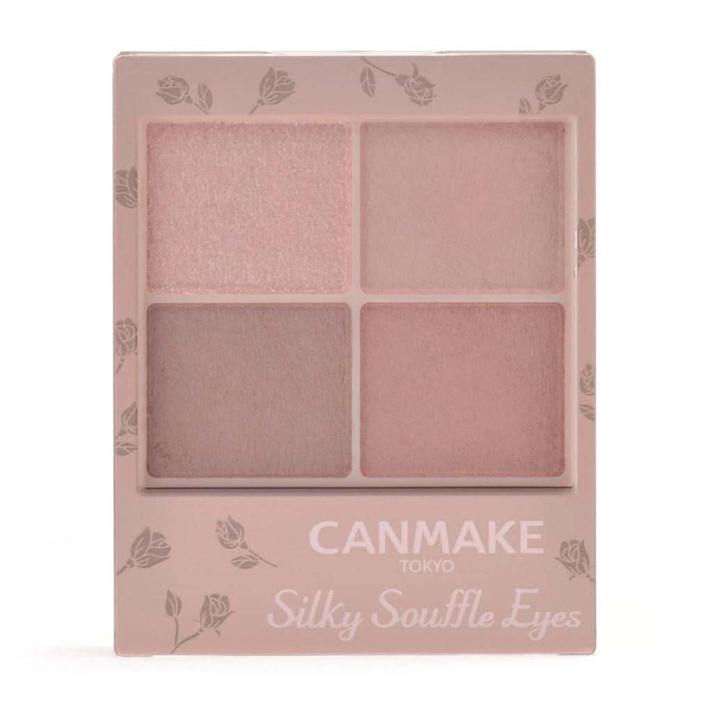 CANMAKE Silky Souffle Eyes Matte Type Eyeshadow Quad [All 4 Colors], 4 Matte Shades, 1 Palette